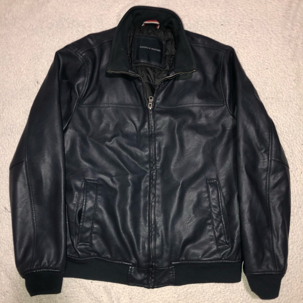 Tommy Hilfiger leather coat.
